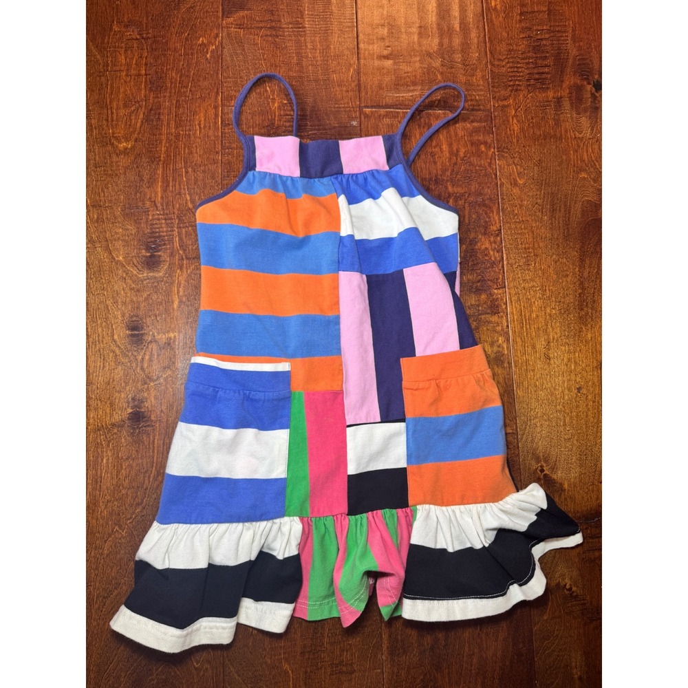 GRL98 by Wes and Willy Girls 3T Patchwork Stripe Ruffle Hem Pocket Dress NWT
